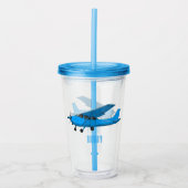 Abbildung des Cartoon von Festflugzeugen Acryltrinkbecher (Vorderseite)