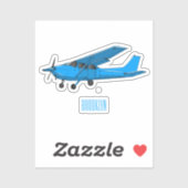 Abbildung des Cartoon von Festflugzeugen Aufkleber (Blatt)