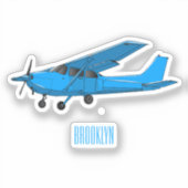 Abbildung des Cartoon von Festflugzeugen Aufkleber (Vorderseite)