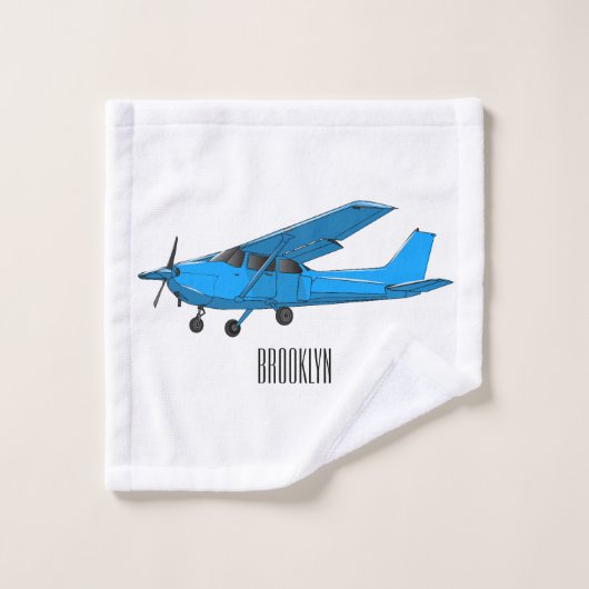 Abbildung des Cartoon von Festflugzeugen Badhandtuch Set (Waschlappen)