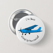 Abbildung des Cartoon von Festflugzeugen Button (Vorne & Hinten)
