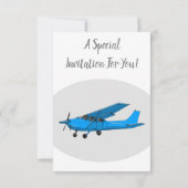 Abbildung des Cartoon von Festflugzeugen Einladung (Rückseite)