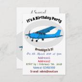 Abbildung des Cartoon von Festflugzeugen Einladung (Vorne/Hinten)