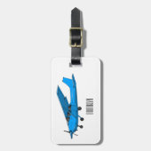 Abbildung des Cartoon von Festflugzeugen Gepäckanhänger (Vorderseite vertikal)