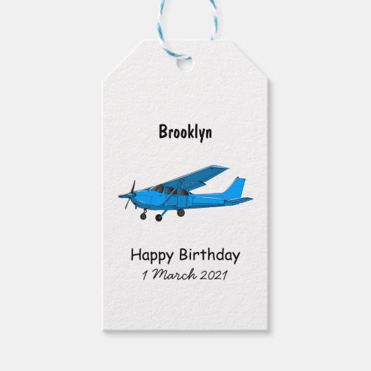 Abbildung des Cartoon von Festflugzeugen Geschenkanhänger (Vorderseite)