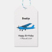 Abbildung des Cartoon von Festflugzeugen Geschenkanhänger (Rückseite)