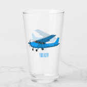 Abbildung des Cartoon von Festflugzeugen Glas (Rückseite)
