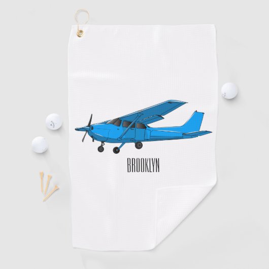 Abbildung des Cartoon von Festflugzeugen Golfhandtuch (Insitu)