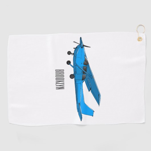 Abbildung des Cartoon von Festflugzeugen Golfhandtuch (Horizontal)