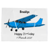 Abbildung des Cartoon von Festflugzeugen Große Geschenktüte (Rückseite)