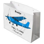 Abbildung des Cartoon von Festflugzeugen Große Geschenktüte (Rückseite Schrägansicht)