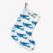 Abbildung des Cartoon von Festflugzeugen Kleiner Weihnachtsstrumpf (Vorderansicht (hängend))