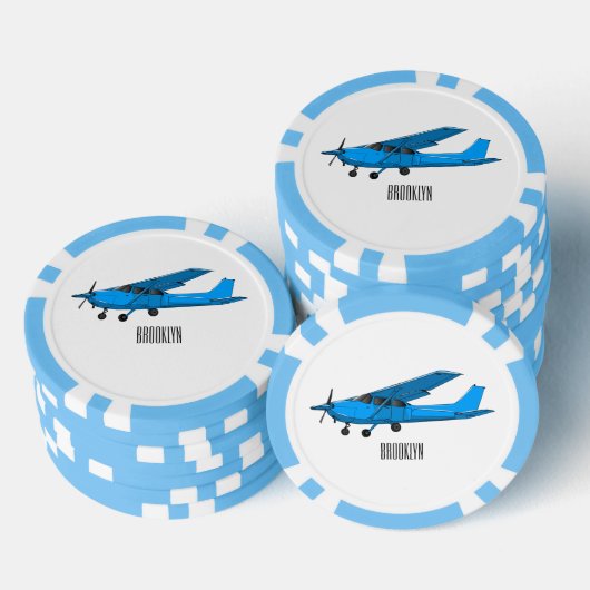 Abbildung des Cartoon von Festflugzeugen Pokerchips (Stapel)