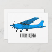 Abbildung des Cartoon von Festflugzeugen Postkarte (Vorne/Hinten)