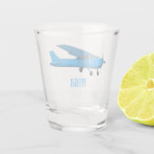 Abbildung des Cartoon von Festflugzeugen Schnapsglas (Rückseite)