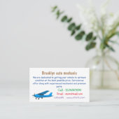 Abbildung des Cartoon von Festflugzeugen Visitenkarte (Stehend Vorderseite)