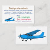 Abbildung des Cartoon von Festflugzeugen Visitenkarte (Vorne/Hinten)