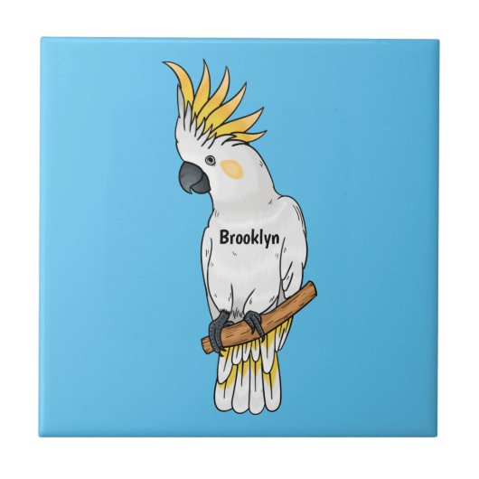 Abbildung des Cartoon von Kakatovogel mit Schwefel Fliese (Vorderseite)