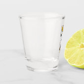 Abbildung des Cartoon von Kakatovogel mit Schwefel Schnapsglas (Links)