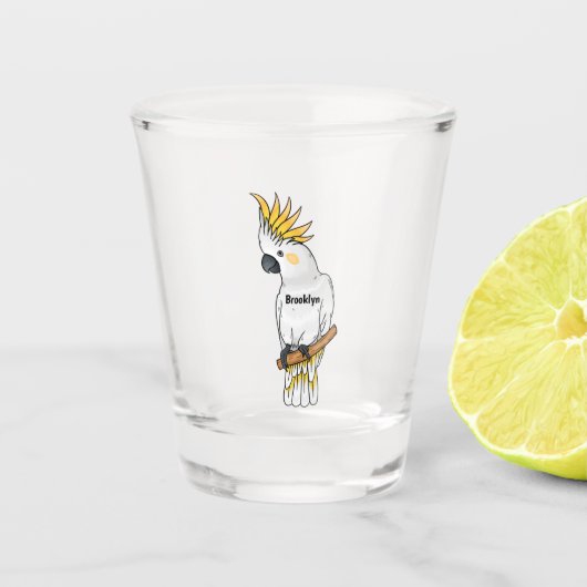 Abbildung des Cartoon von Kakatovogel mit Schwefel Schnapsglas (Vorderseite)
