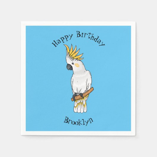 Abbildung des Cartoon von Kakatovogel mit Schwefel Serviette (Vorderseite)