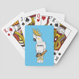 Abbildung des Cartoon von Kakatovogel mit Schwefel Spielkarten