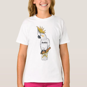 Abbildung des Cartoon von Kakatovogel mit Schwefel T-Shirt