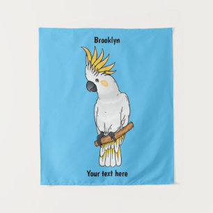 Abbildung des Cartoon von Kakatovogel mit Schwefel Wandteppich