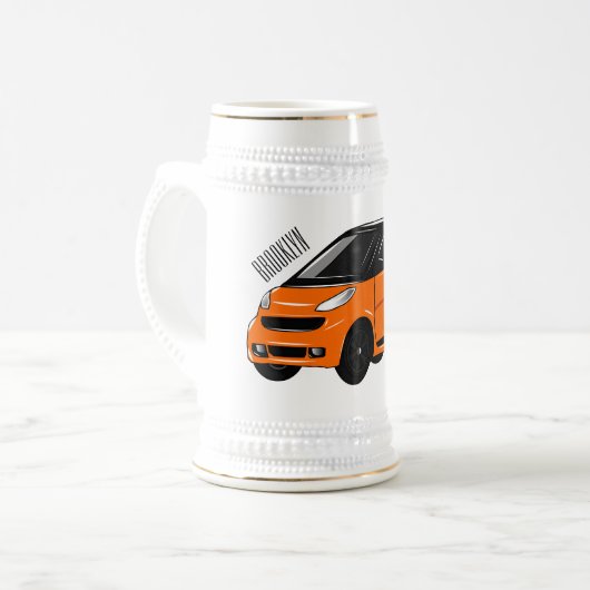 Abbildung des Cartoon von Kleinwagen Bierglas (Vorderseite Links)