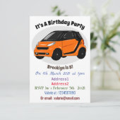 Abbildung des Cartoon von Kleinwagen Einladung (Stehend Vorderseite)