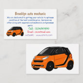 Abbildung des Cartoon von Kleinwagen Visitenkarte (Vorne/Hinten)