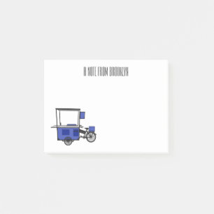 Abbildung des Cartoon von Lebensmittelkartons Post-it Klebezettel