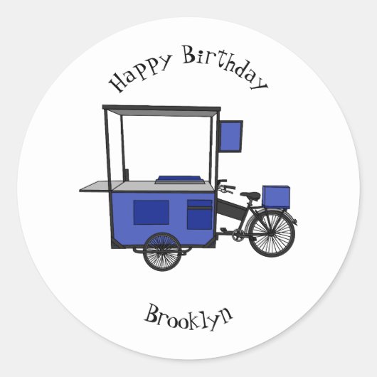 Abbildung des Cartoon von Lebensmittelkartons Runder Aufkleber (Vorderseite)