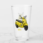 Abbildung des Cartoon von Motorrädern Glas (Vorderseite)