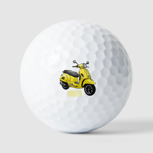 Abbildung des Cartoon von Motorrädern Golfball (Vorderseite)