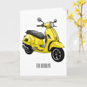 Abbildung des Cartoon von Motorrädern Karte (Gelbe Blume)