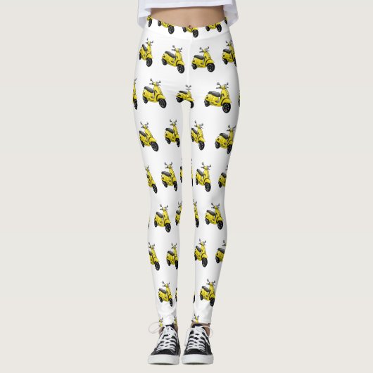 Abbildung des Cartoon von Motorrädern Leggings (Vorderseite)