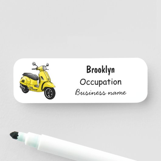 Abbildung des Cartoon von Motorrädern Namensschild (Beispiel)