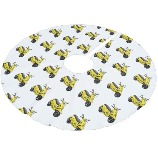 Abbildung des Cartoon von Motorrädern Polyester Weihnachtsbaumdecke (Schrägansicht)