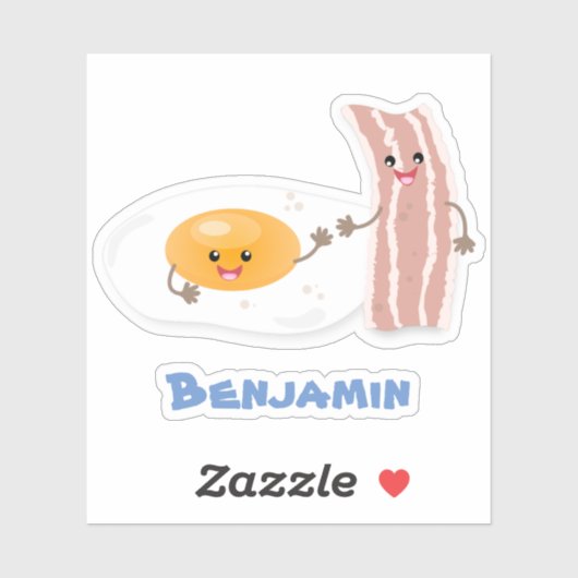 Abbildung des Cartoon von niedlichem Kawaii mit Ei Aufkleber (Blatt)