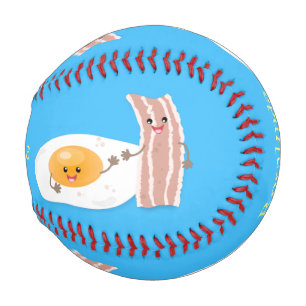 Abbildung des Cartoon von niedlichem Kawaii mit Ei Baseball