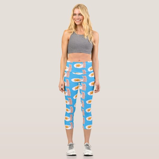 Abbildung des Cartoon von niedlichem Kawaii mit Ei Capri Leggings (Vorderseite)