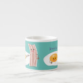 Abbildung des Cartoon von niedlichem Kawaii mit Ei Espressotasse (Vorderseite)