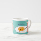 Abbildung des Cartoon von niedlichem Kawaii mit Ei Espressotasse (Vorderseite Rechts)