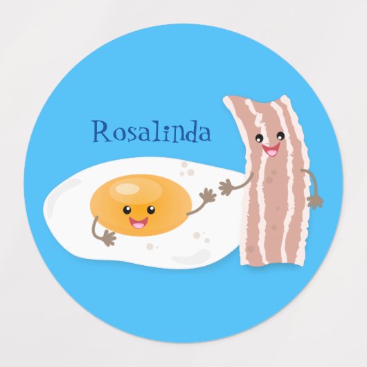 Abbildung des Cartoon von niedlichem Kawaii mit Ei Etiketten (Design 1)