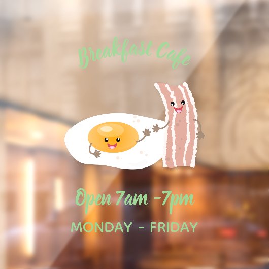 Abbildung des Cartoon von niedlichem Kawaii mit Ei Fensteraufkleber (Blatt 2)