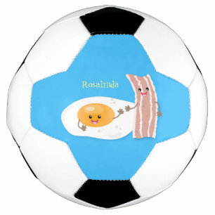 Abbildung des Cartoon von niedlichem Kawaii mit Ei Fußball