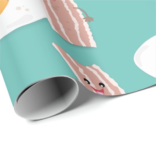 Abbildung des Cartoon von niedlichem Kawaii mit Ei Geschenkpapier (Rolleneckpunkt)