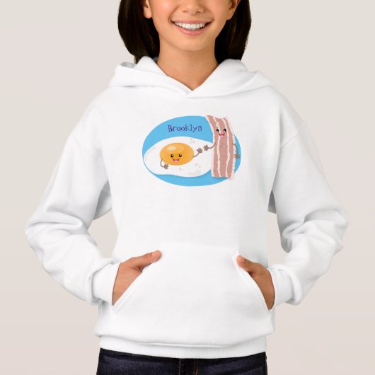 Abbildung des Cartoon von niedlichem Kawaii mit Ei Hoodie (Vorderseite)