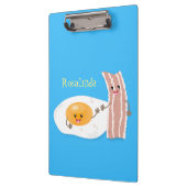 Abbildung des Cartoon von niedlichem Kawaii mit Ei Klemmbrett (Links)